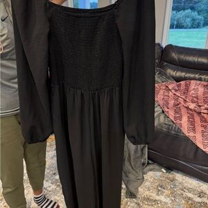 Elegant Black Long Sleeve Romper